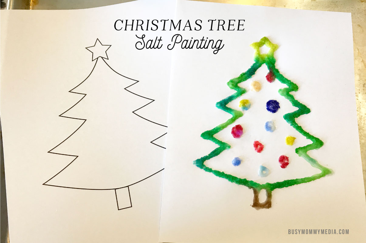 1205x800 Christmas Tree Salt Painting - Christmas Tree Painting