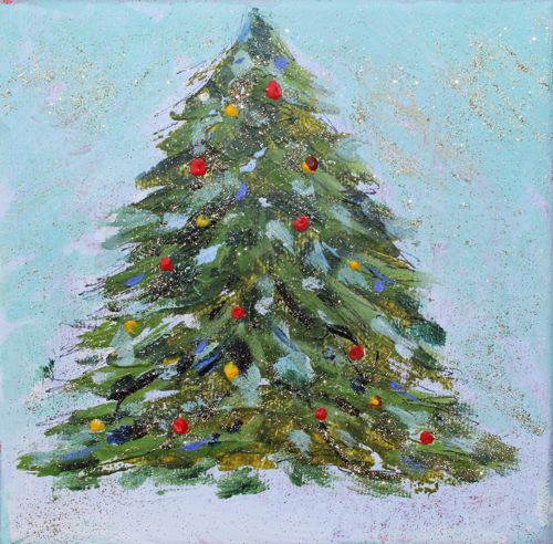 Christmas Tree Painting at PaintingValley.com | Explore collection of ...