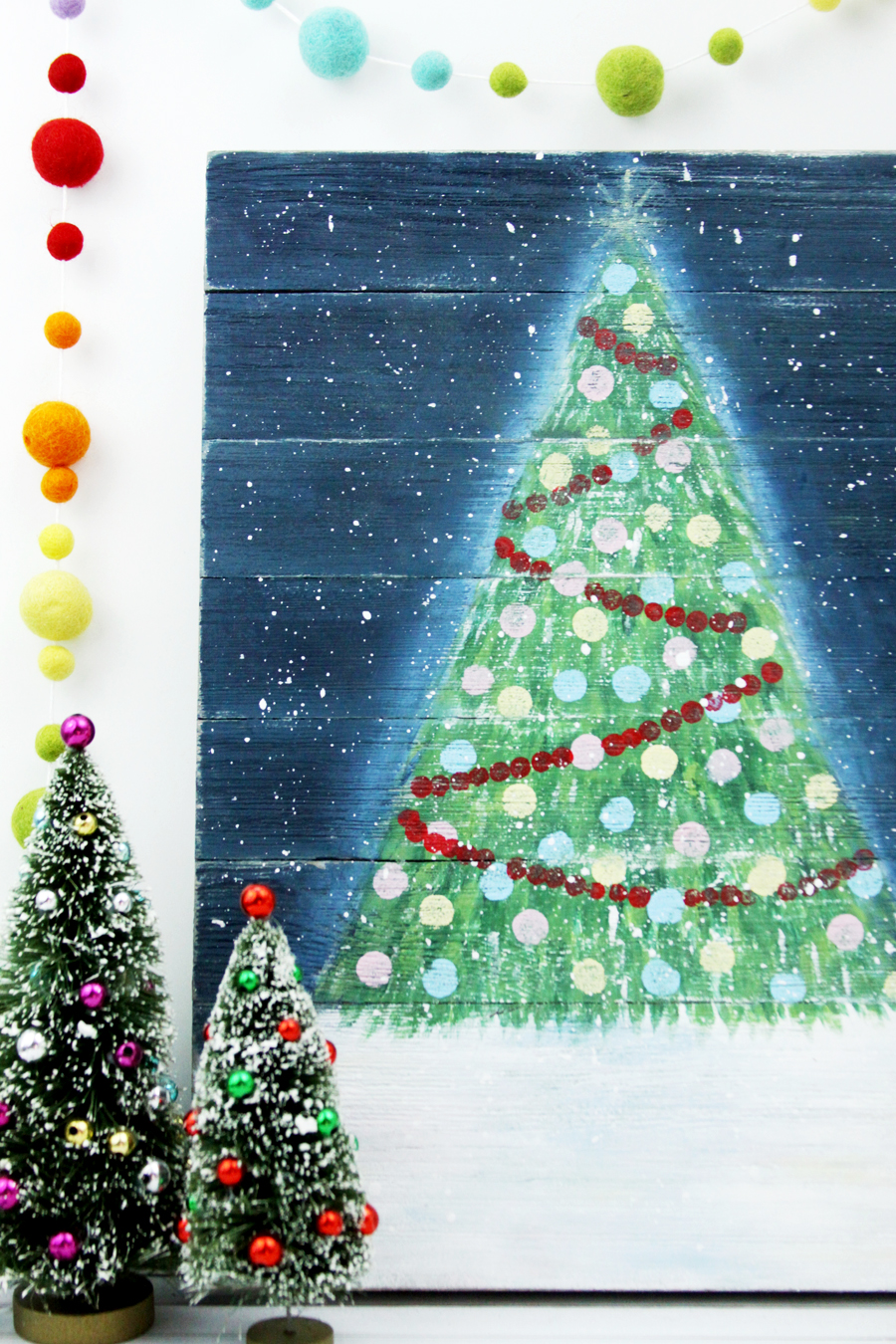 900x1350 Rustic Christmas Tree Pallet Painting - Christmas Tree Painting