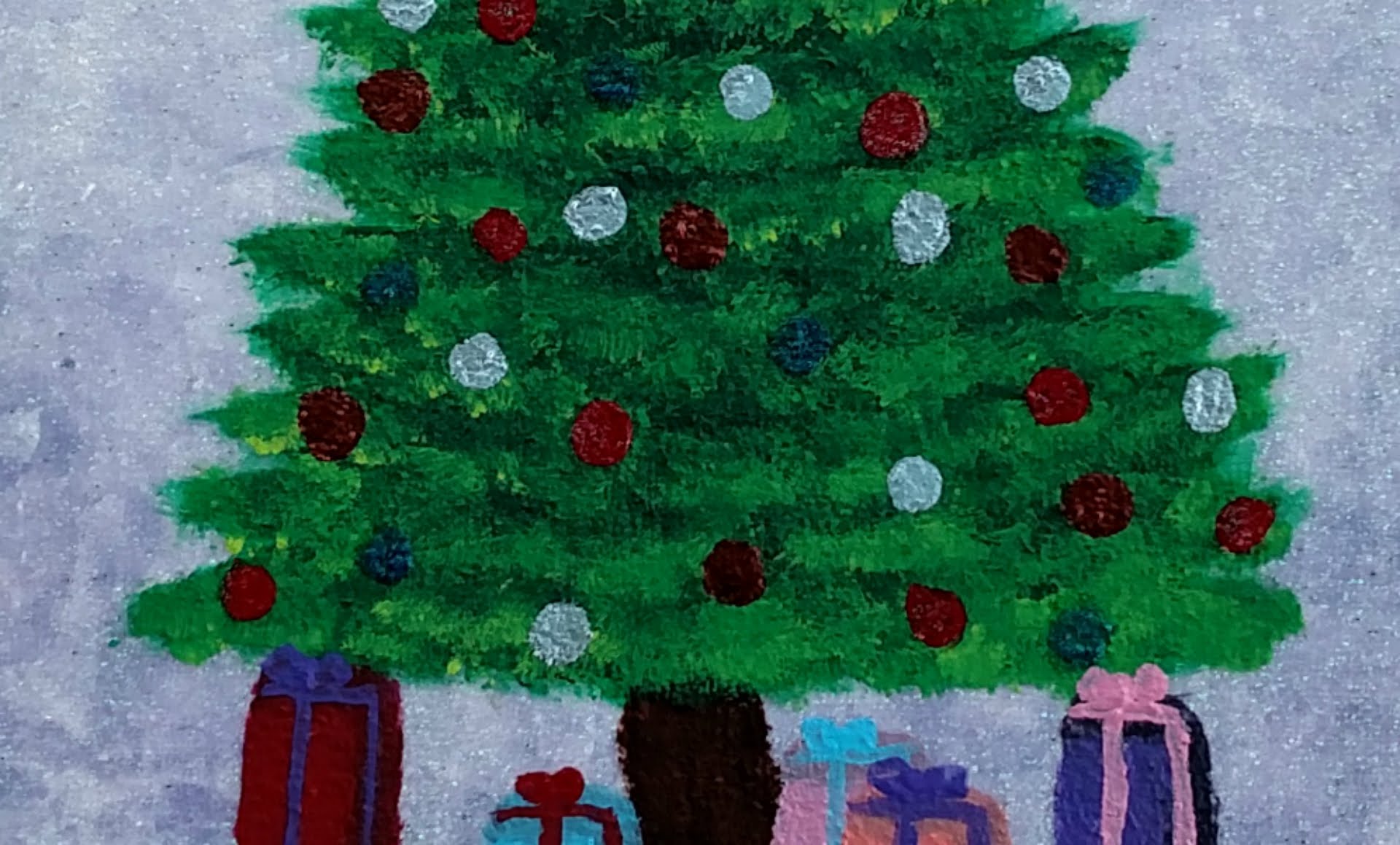 1920x1159 Christmas Tree Acrylic Painting - Christmas Tree Painting