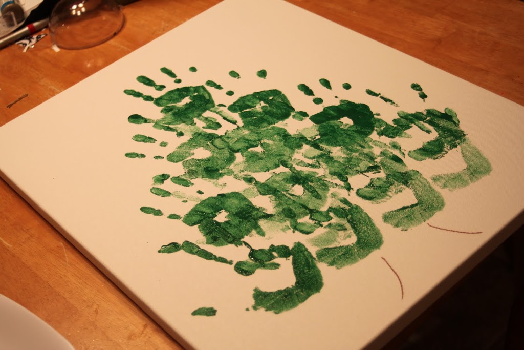 1024x683 Hand Print Christmas Tree Tutorial - Christmas Tree Painting For Kids