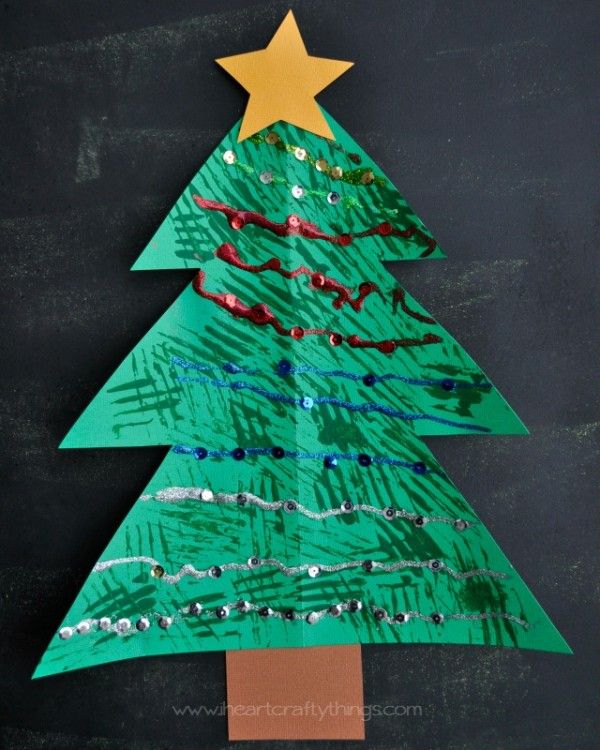 600x750 Christmas Tree Fork Painted Craft Christmas Tree, Tree Crafts - Christmas Tree Painting For Kids