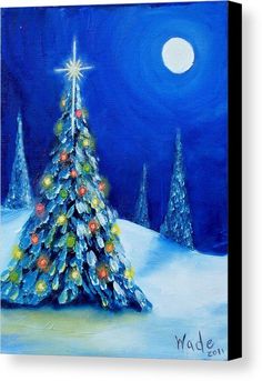 Christmas Tree Painting On Canvas at PaintingValley.com | Explore ...