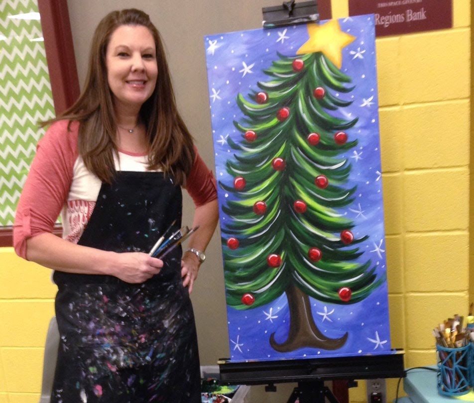 952x810 Paint With Lane Christmas Tree Painting - Christmas Tree Painting On Canvas