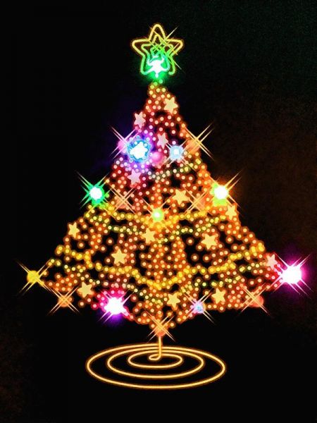 450x600 Souq Light Up Art Led Canvas Wall Painting Christmas Tree Egypt - Christmas Tree Painting On Canvas