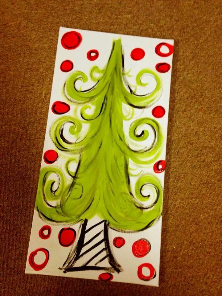 720x960 Too Cute!! We Can Have The Kids Paint Their Own Christmas Tree - Christmas Tree Painting On Canvas