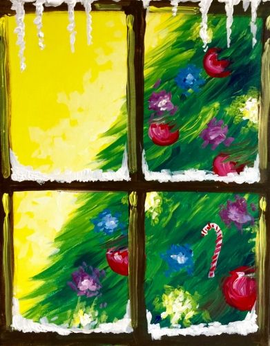 391x500 - Christmas Tree Painting On Canvas