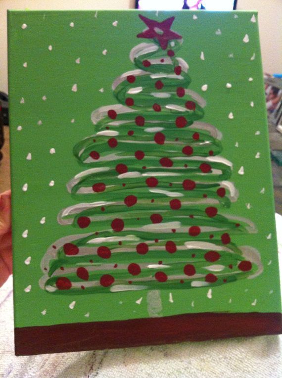 570x764 Canvas Painting Ideas For Beginners Christmas Tree Paintings - Christmas Tree Painting On Canvas