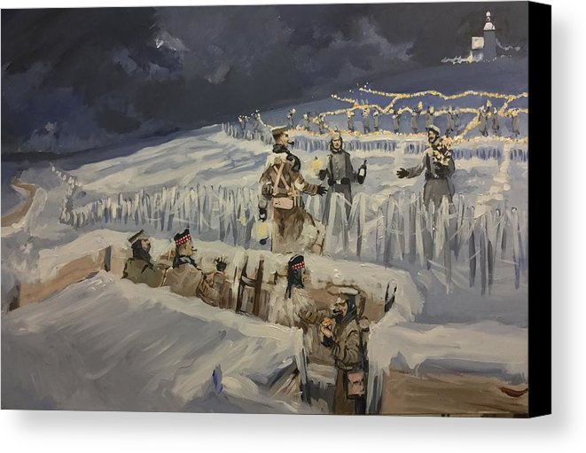 661x511 The Christmas Truce 1914 Canvas Print Canvas Art By Soren Hawkes - Christmas Truce Painting