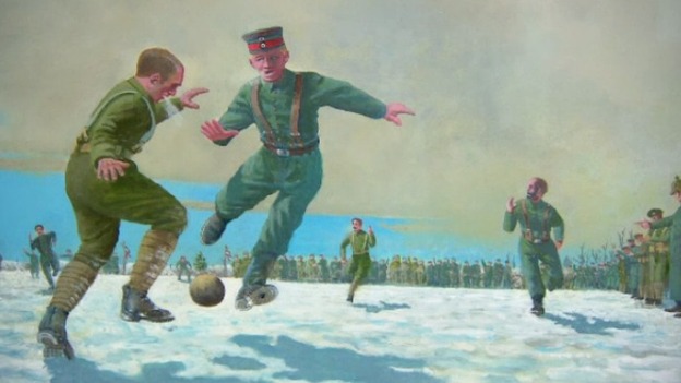 624x351 Christmas Day Truce Painting By Military Artist Granada - Christmas Truce Painting