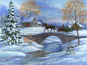 Christmas Village Painting at PaintingValley.com | Explore collection ...