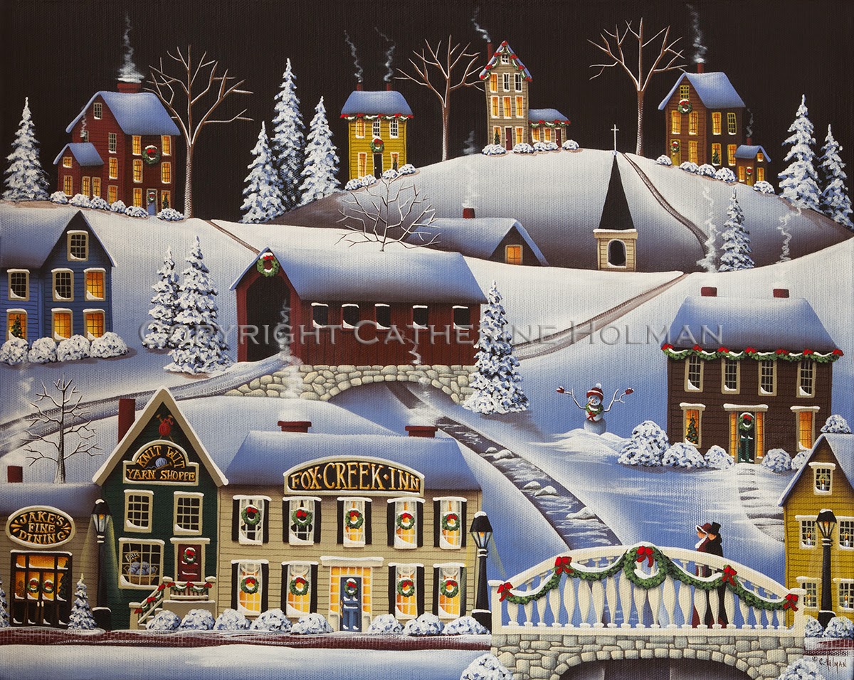 Christmas Village Painting at PaintingValley.com  Explore collection of Christmas Village Painting