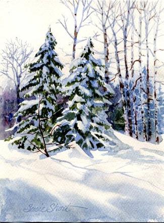 325x441 Susie Short's Watercolor Christmas Card Ideas For Painting Cards - Christmas Watercolor Painting