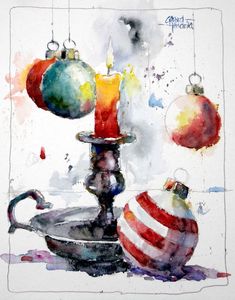 235x300 Living A Creative Life Christmas Time Is Here Watercolor - Christmas Watercolor Painting