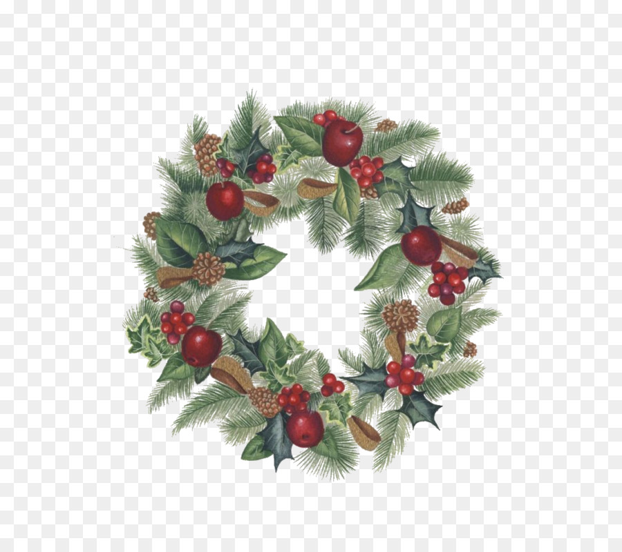900x800 Christmas Ornament Wreath Garland Drawing - Christmas Wreath Painting
