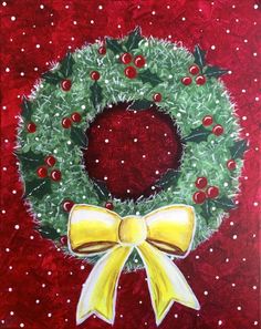 236x297 Paint Nite. Drink. Paint. Party! We Host Painting Events - Christmas Wreath Painting