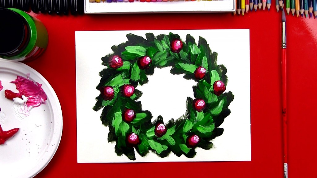 1024x575 Painting For Kids - Christmas Wreath Painting