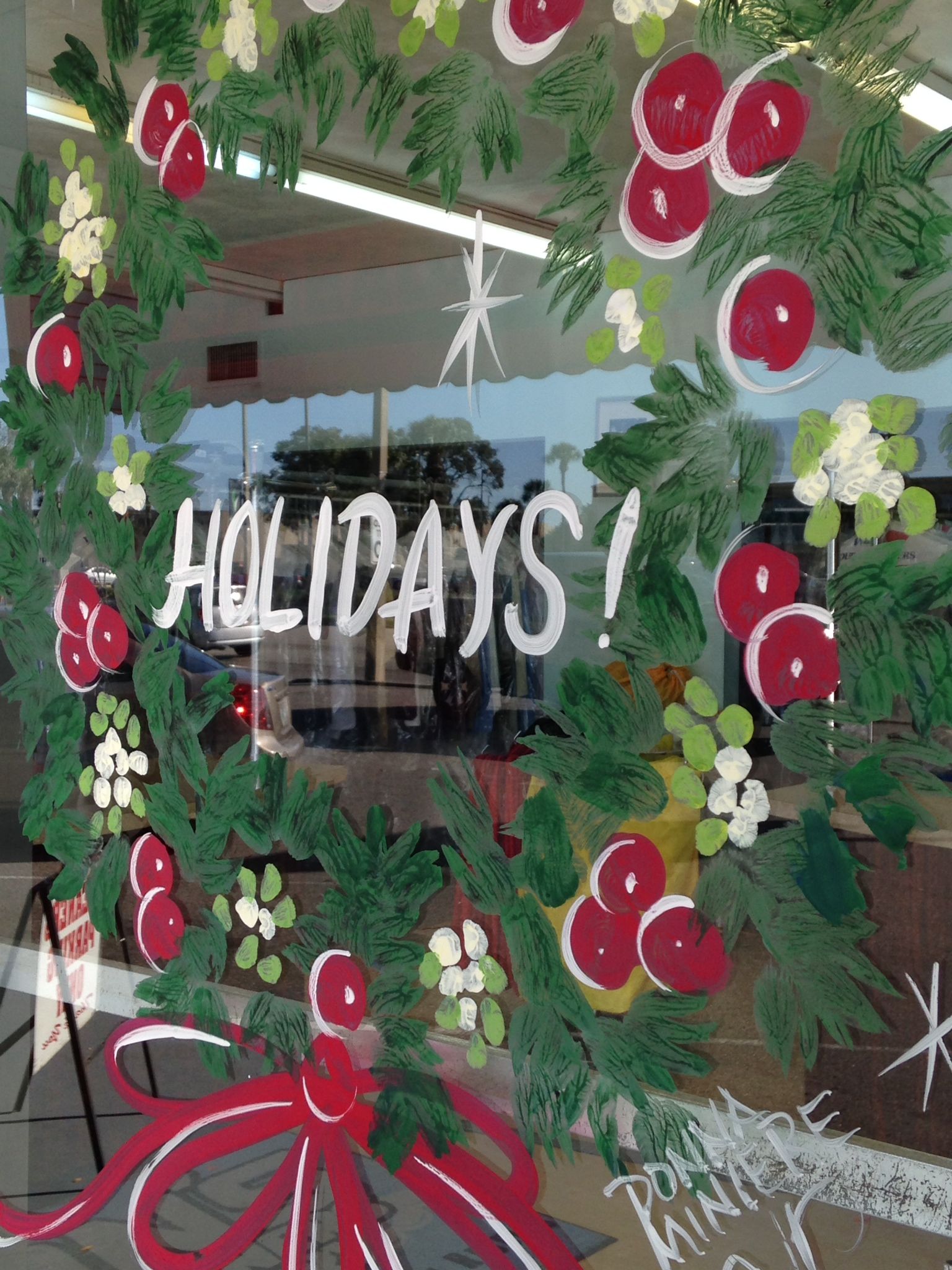 1536x2048 Hand Painted Holiday Windows Finding Joy In Florida - Christmas Wreath Painting