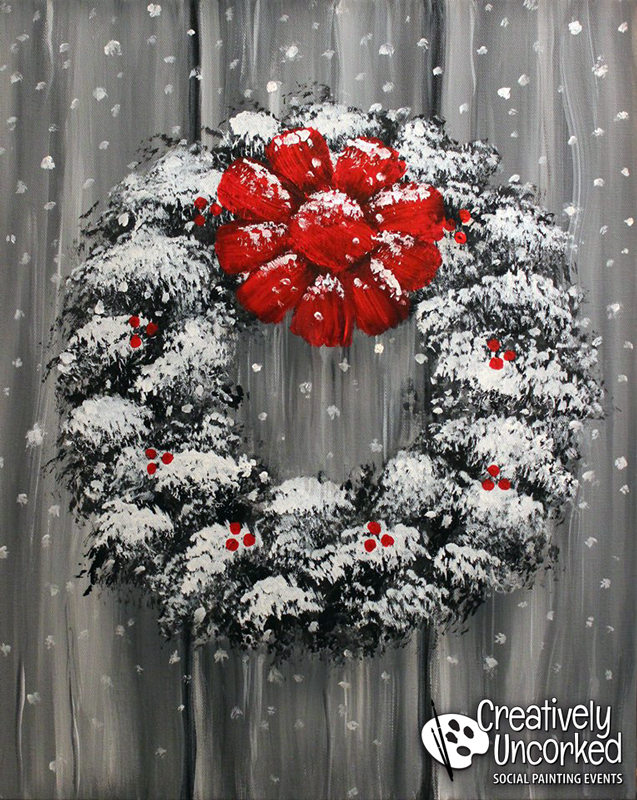 637x800 Christmas Wreath 11082017 Wf - Christmas Wreath Painting