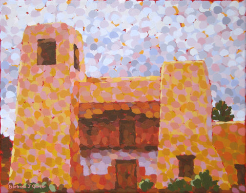 504x396 Santa Fe Painting Christo Rey Barbara J Carter - Christo Painting