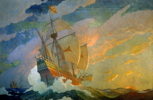 502x329 Columbus Day Biggest Misconceptions And Exploring The Era - Christopher Columbus Ship Painting