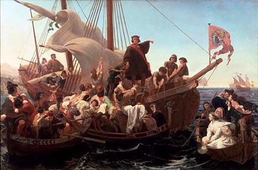 509x336 Filechristopher Columbus On Santa Maria In 1492 Jpg - Christopher Columbus Ship Painting