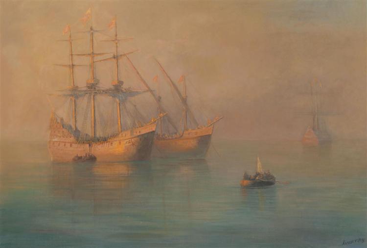 750x506 Ships Of Columbus, 1880 - Christopher Columbus Ship Painting