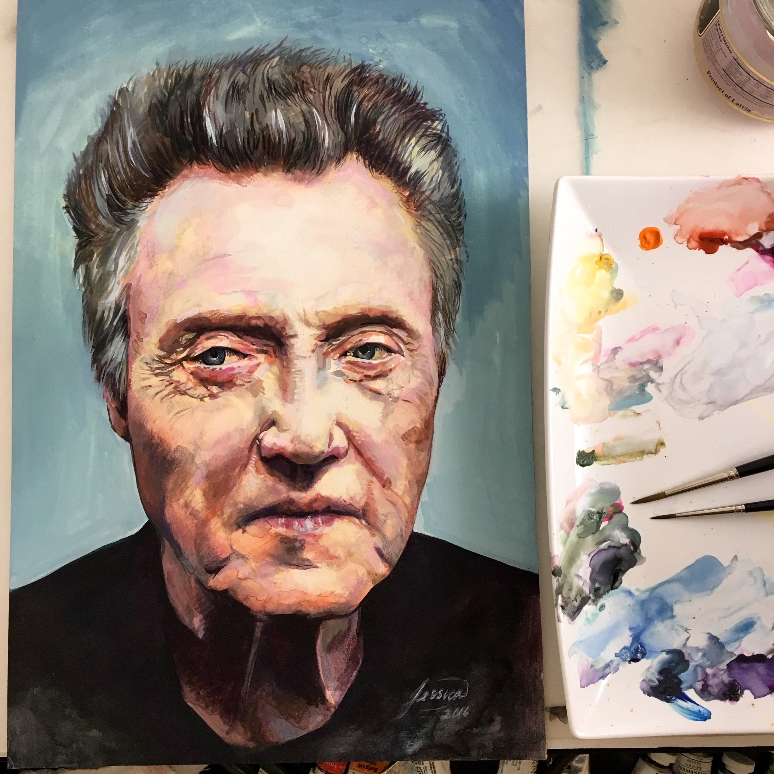 3024x3024 Gouache Painting Of Christopher Walken (Speed Painting) Art - Christopher Walken Painting