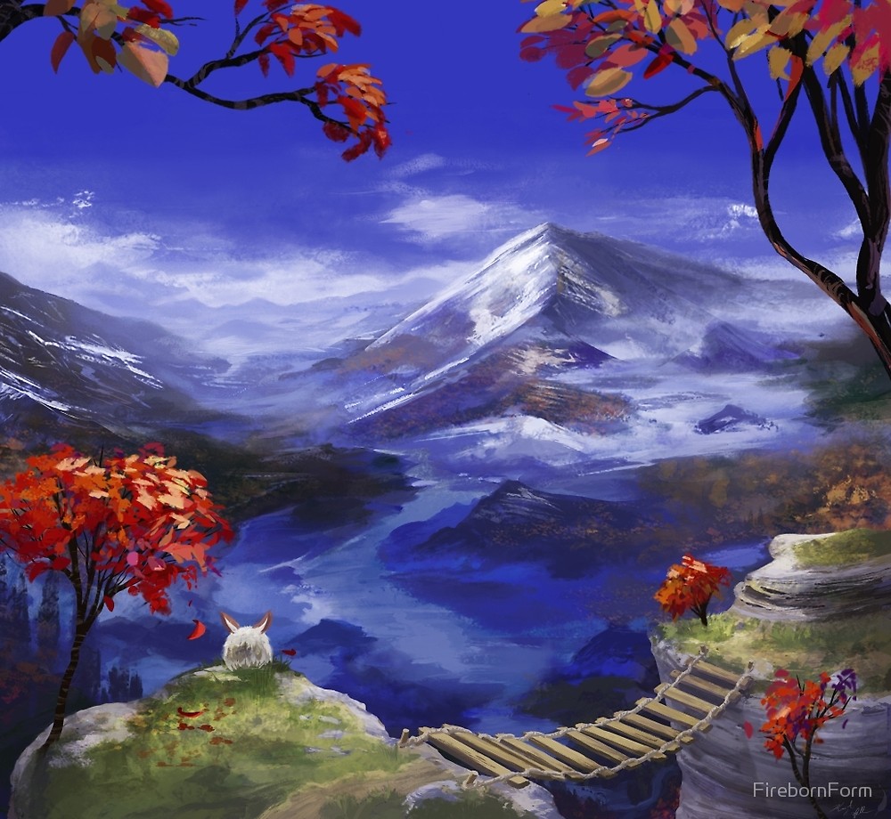 1000x920 Chrono Trigger Mountains'Re Nice By Firebornform Redbubble - Chrono Trigger Painting
