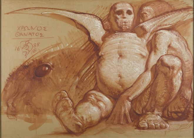 660x470 Chronos And Thanatos By Franciszek Starowieyski On Artnet - Chronos Painting