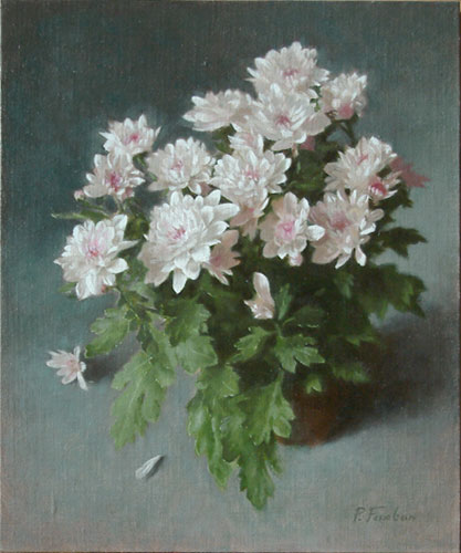 417x500 Step By Step Painting Demonstration Winter Chrysanthemums - Chrysanthemum Painting