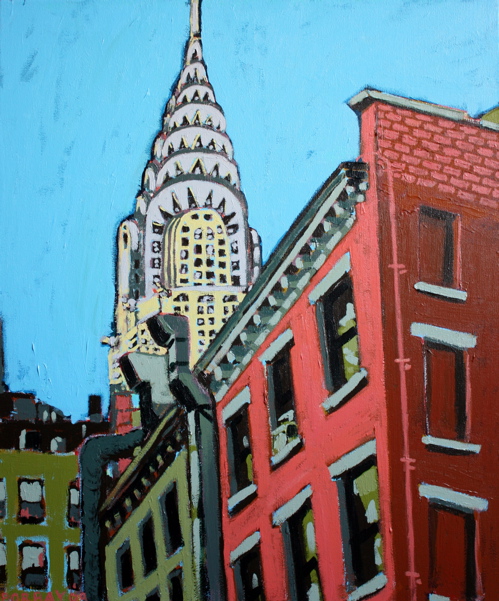 499x601 Painting Process Chrysler Building, 39th Street Borbay - Chrysler Building Art Deco Painting