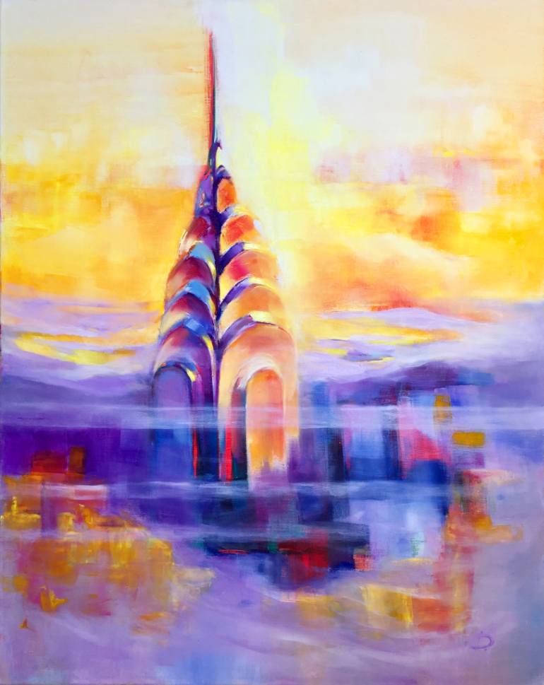 770x969 Saatchi Art Chrysler Building Painting By Diana Grigoryeva - Chrysler Building Art Deco Painting