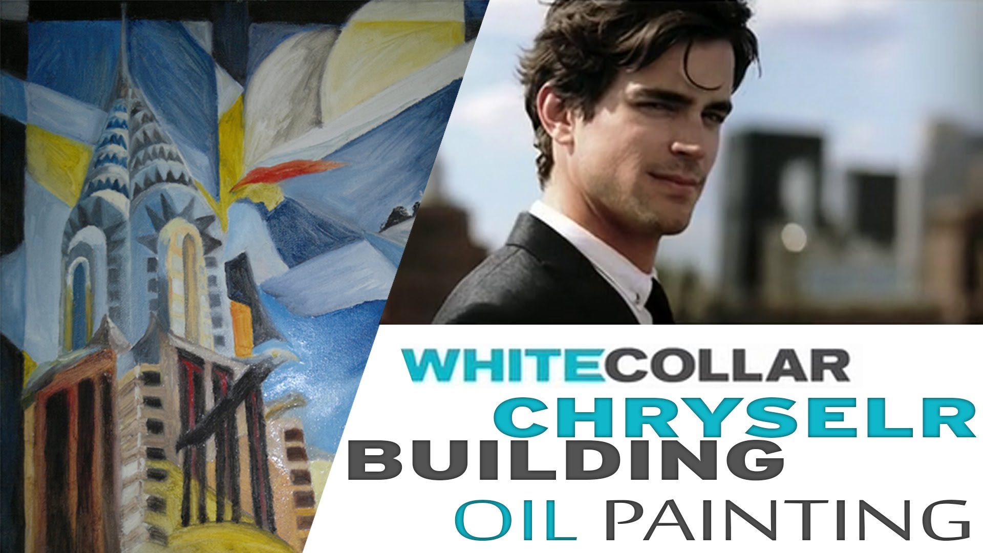 1920x1080 Chrysler Building Oil Painting From White Collar Television Series - Chrysler Building Painting