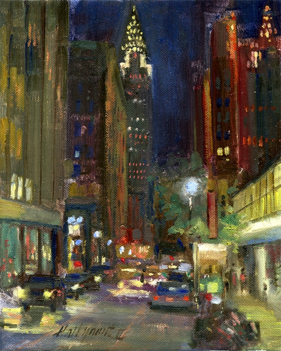 577x720 Chrysler Building, New York City 10 8 In. Oil On Canvas By Artist - Chrysler Building Painting