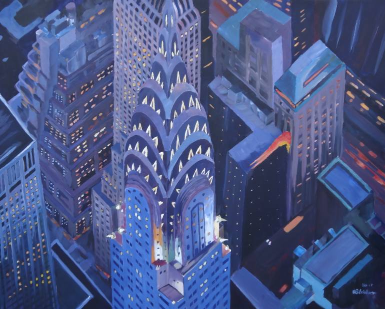 770x619 Saatchi Art New York City Midtown Manhattan With Chrysler - Chrysler Building Painting