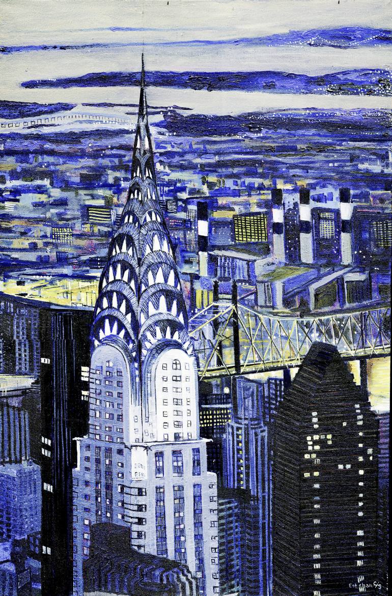 770x1171 Saatchi Art Night View Of The Chrysler Building Painting By - Chrysler Building Painting