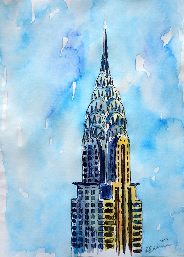 770x1079 Saatchi Art Solitary View Of Chrysler Building New York City - Chrysler Building Painting