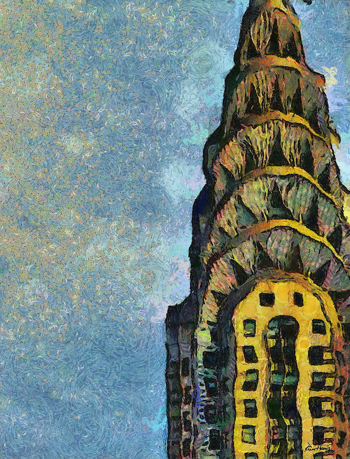 686x900 Chrysler Building New York Painting By Russ Harris - Chrysler Building Painting