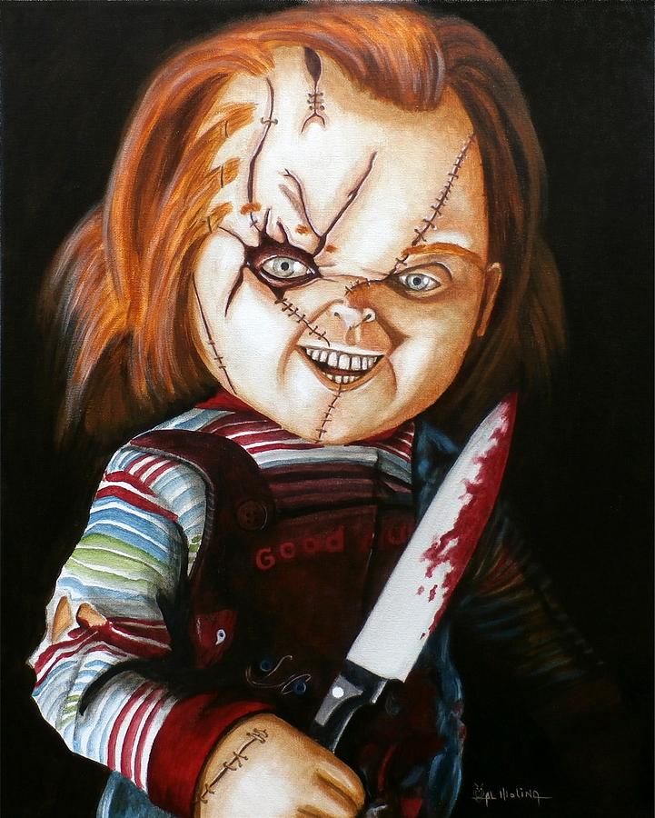 721x900 Hi I'M Chucky Wanna Play Painting By Al Molina - Chucky Painting
