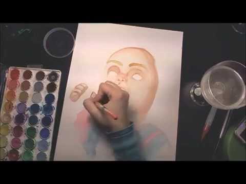 480x360 Chucky Painting Narrated Watercolor Speed Paint - Chucky Painting