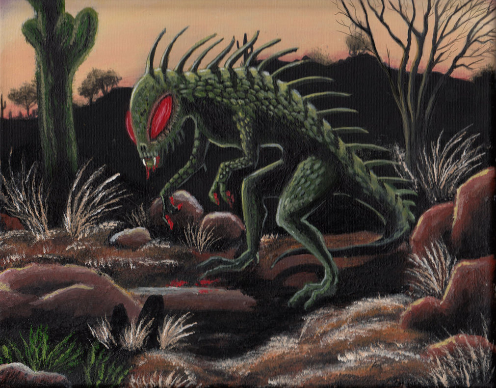 1011x790 Chupacabra By E Winters - Chupacabra Painting