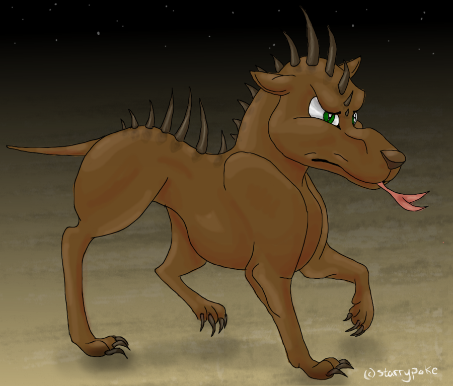 900x767 El Chupacabra By Starrypoke - Chupacabra Painting