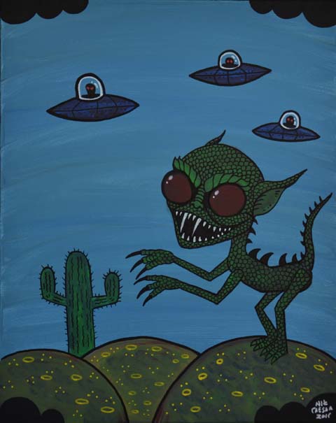 480x605 Monsteer Paintings - Chupacabra Painting