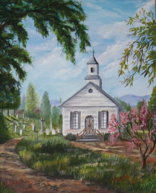 517x640 Drawings Of Old Country Churches Landscapes Gallery Art Country - Church Painting