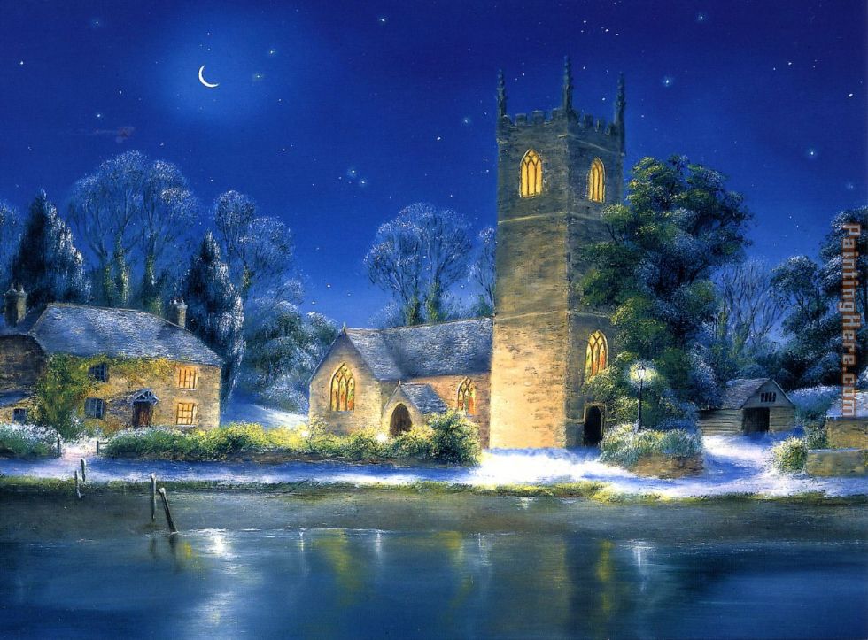 980x723 River Church Painting Anysize 50% Off - Church Painting