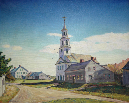 500x402 The Marlboro Church, Robert Strong Woodward, Painter Of New - Church Painting