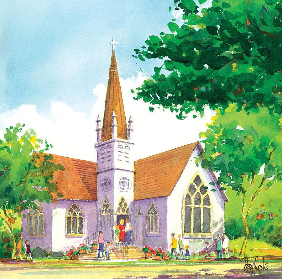 900x892 Carpinteria Valley Baptist Church Painting By Ray Cole - Church Painting