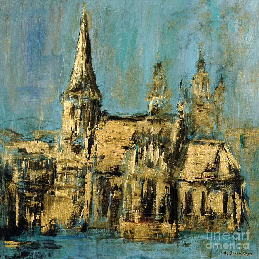 900x899 Church Painting By Arturas Slapsys - Church Painting