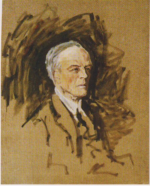 500x617 Sketch Portrait Of Mr. Justice Darling By Winston Churchill Bits - Churchill Bulldog Painting